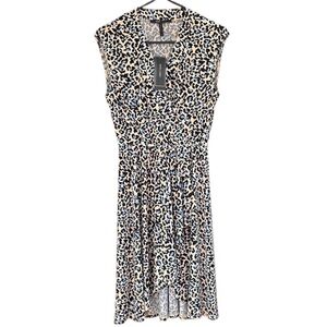 NWT BCBG Max Azria Leopard Print Faux Wrap Dress Size XS